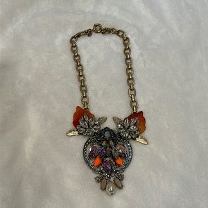 J Crew Vintage Looking Necklace Aurora Borealis Crystals Statement Necklace